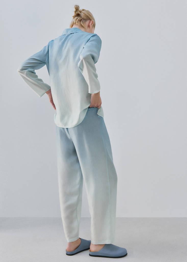 Ombre silk trousers — Blue