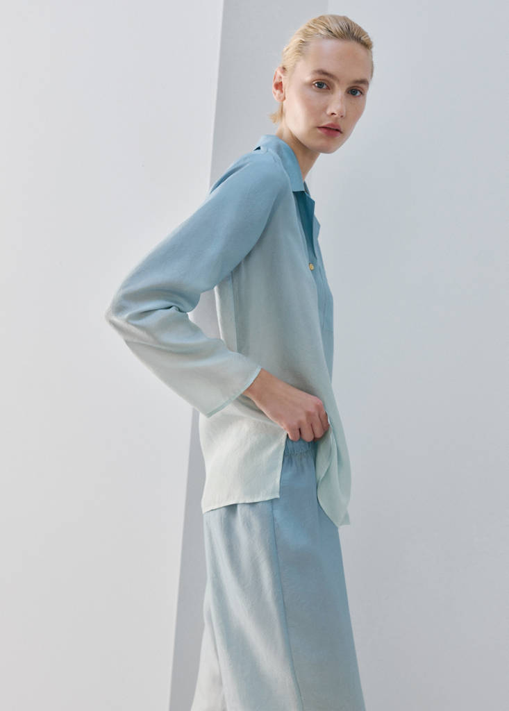 Ombre silk trousers — Blue