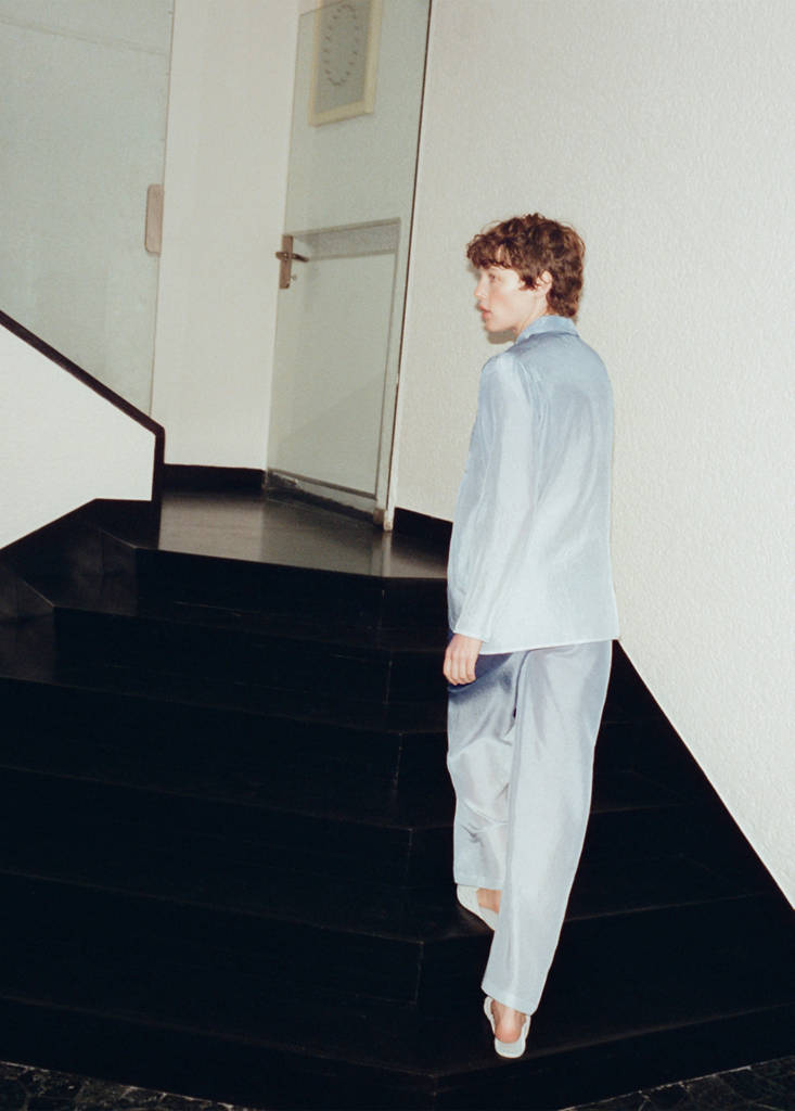 Ombre silk trousers — Blue
