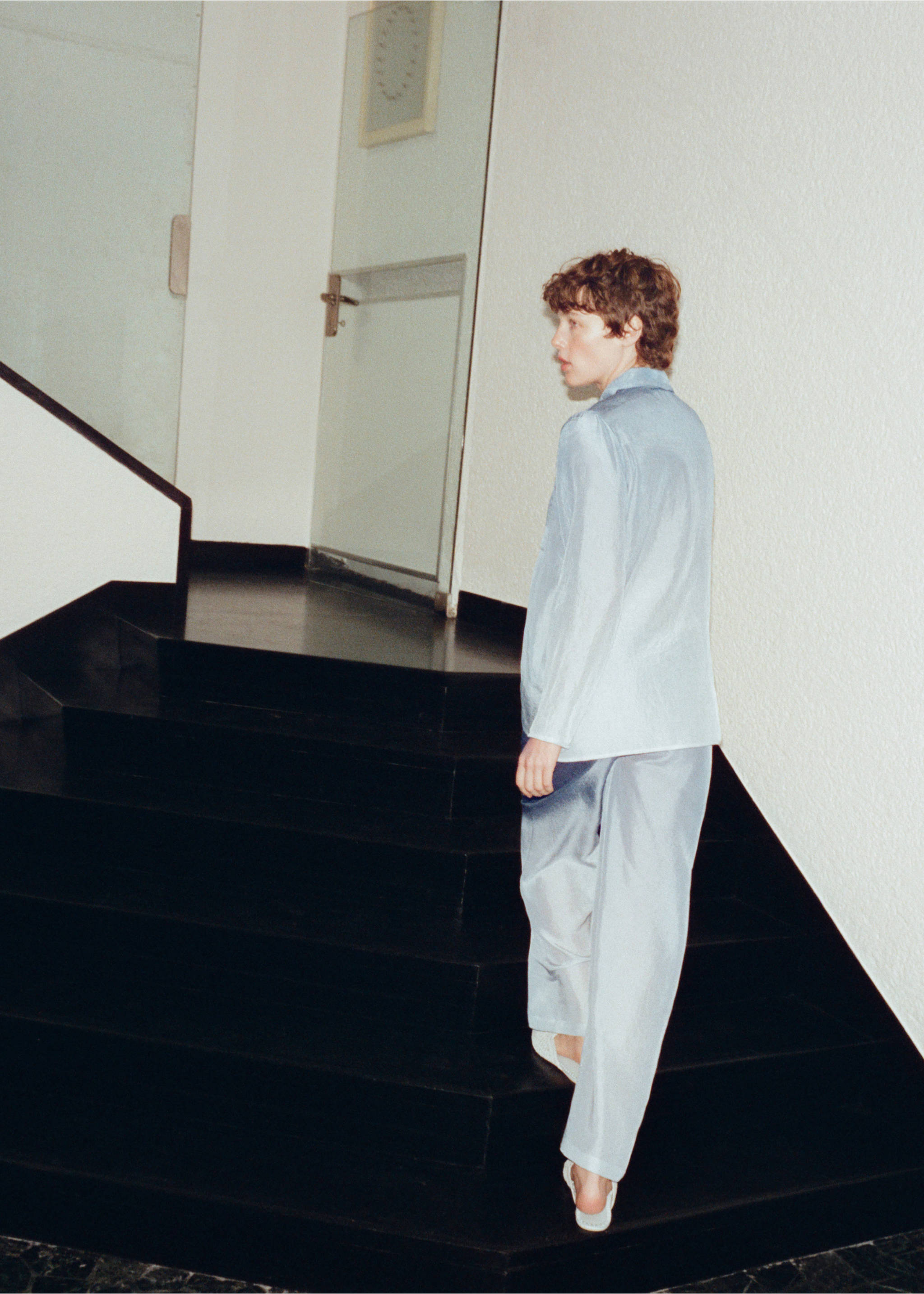 Ombre silk trousers - Details of the article 6, Blue. Ref: 27073313-00.