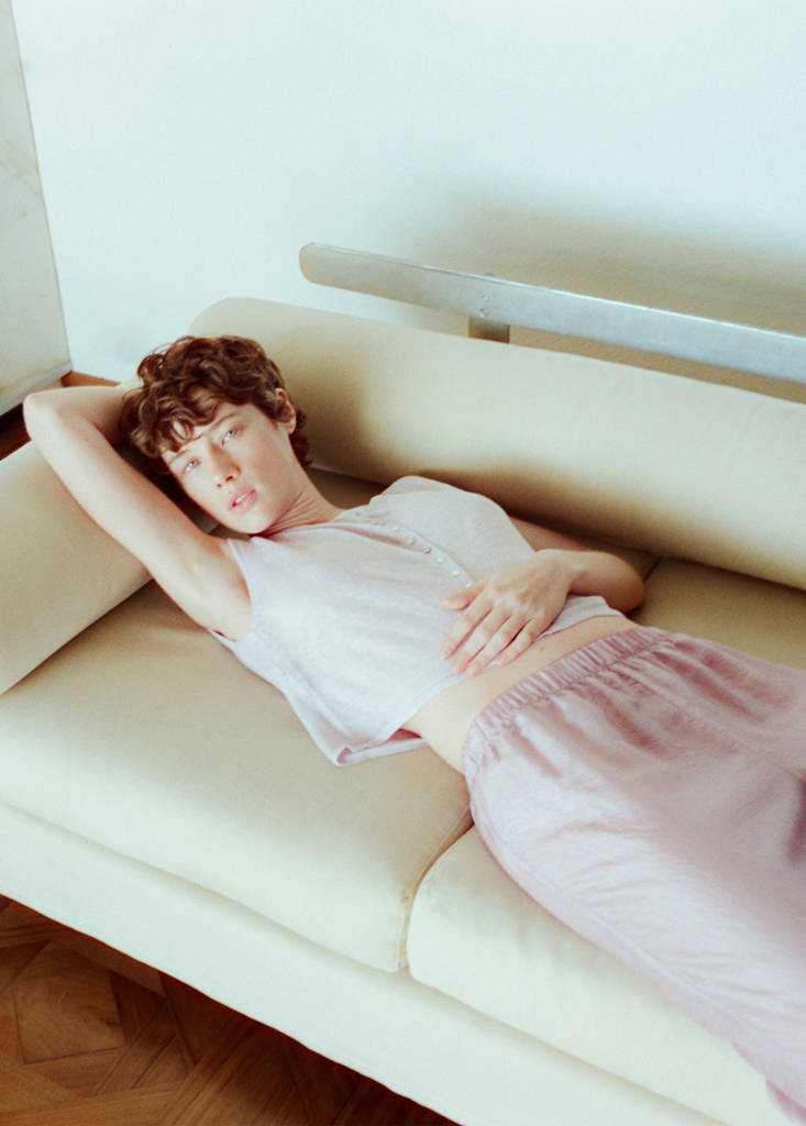 Ombre silk trousers — Lilac
