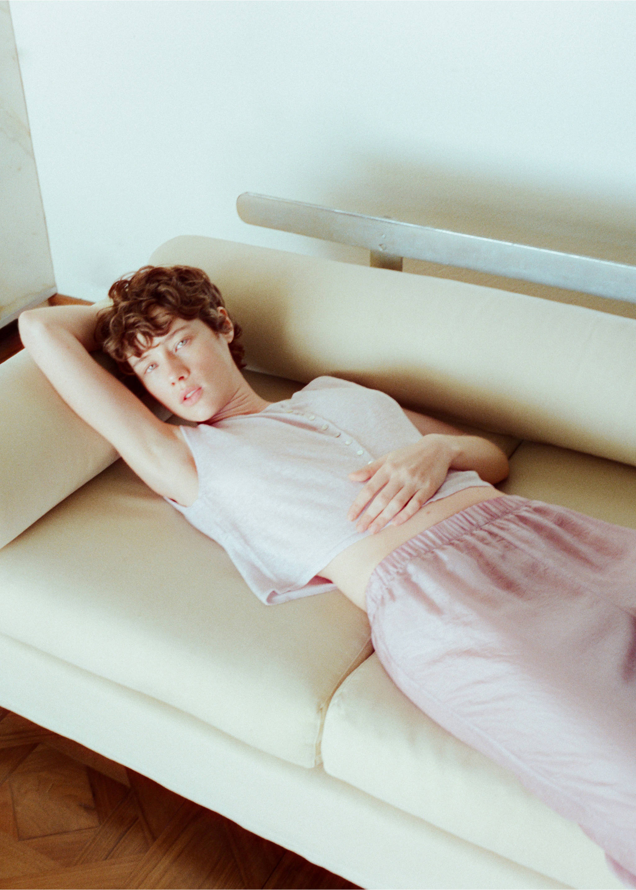 Ombre silk trousers - Details of the article 6, Lilac. Ref: 27073313-00.