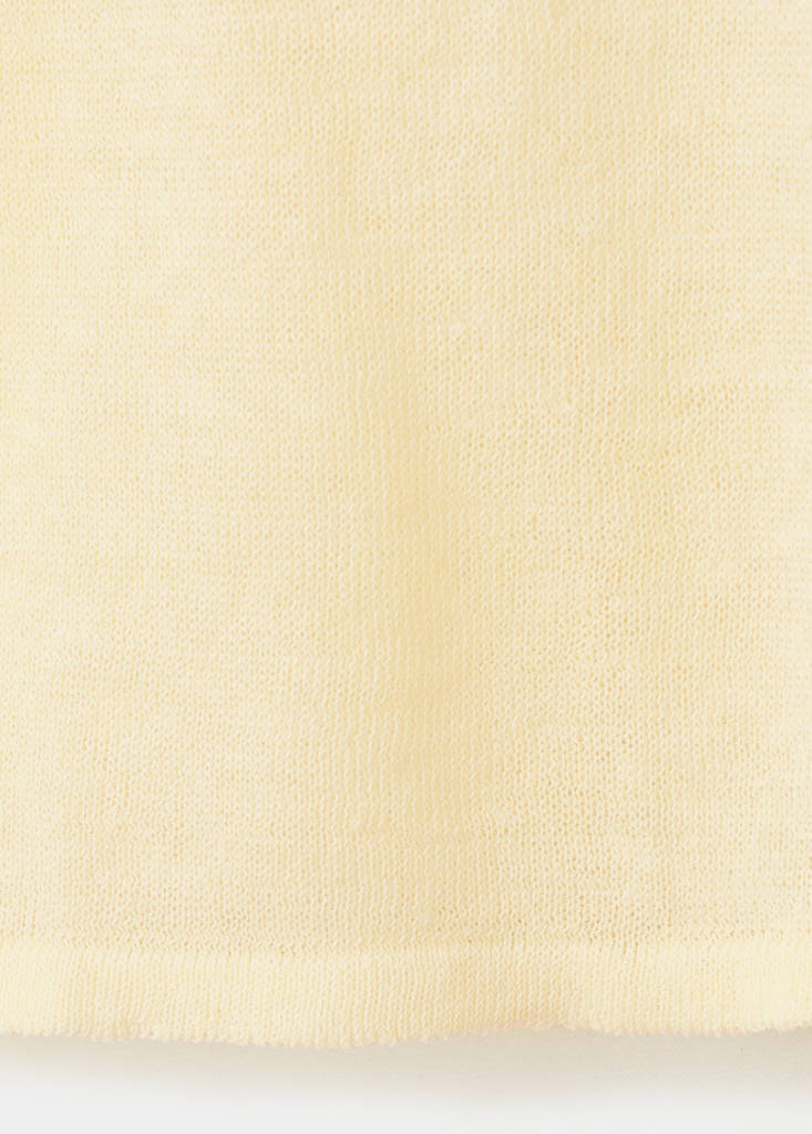 Pastel linen blend short-sleeve T-shirt — Pastel Yellow