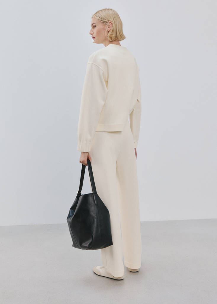 Straight-fit cotton trousers — Ecru