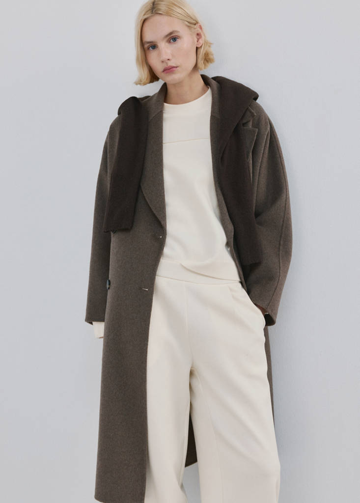 Straight-fit cotton trousers — Ecru