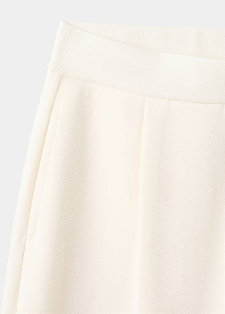 Straight-fit cotton trousers — Ecru