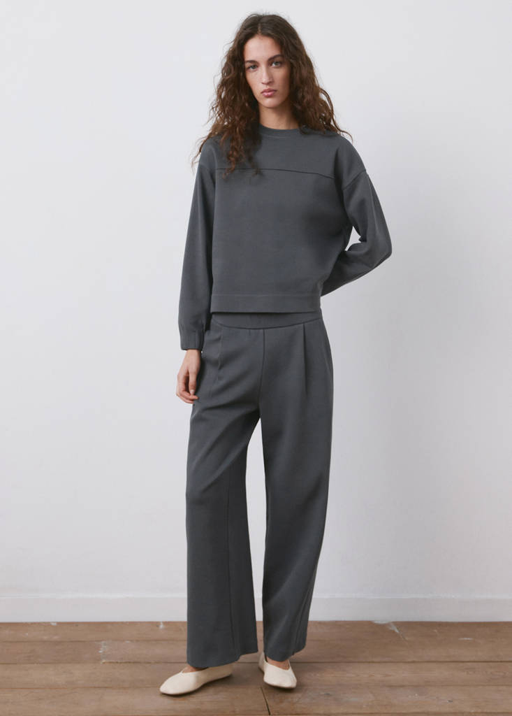 Straight-fit cotton trousers — Blue