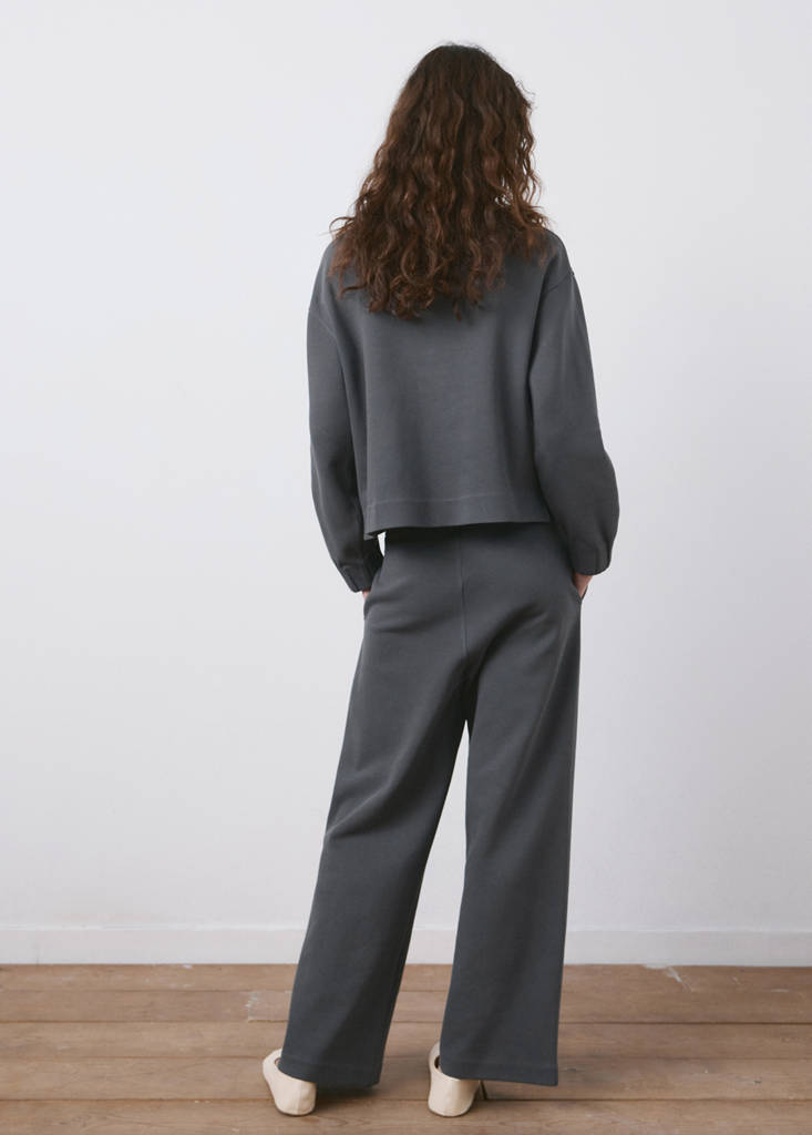 Straight-fit cotton trousers — Blue