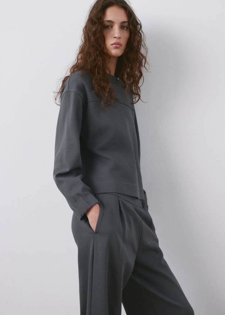 Straight-fit cotton trousers — Blue