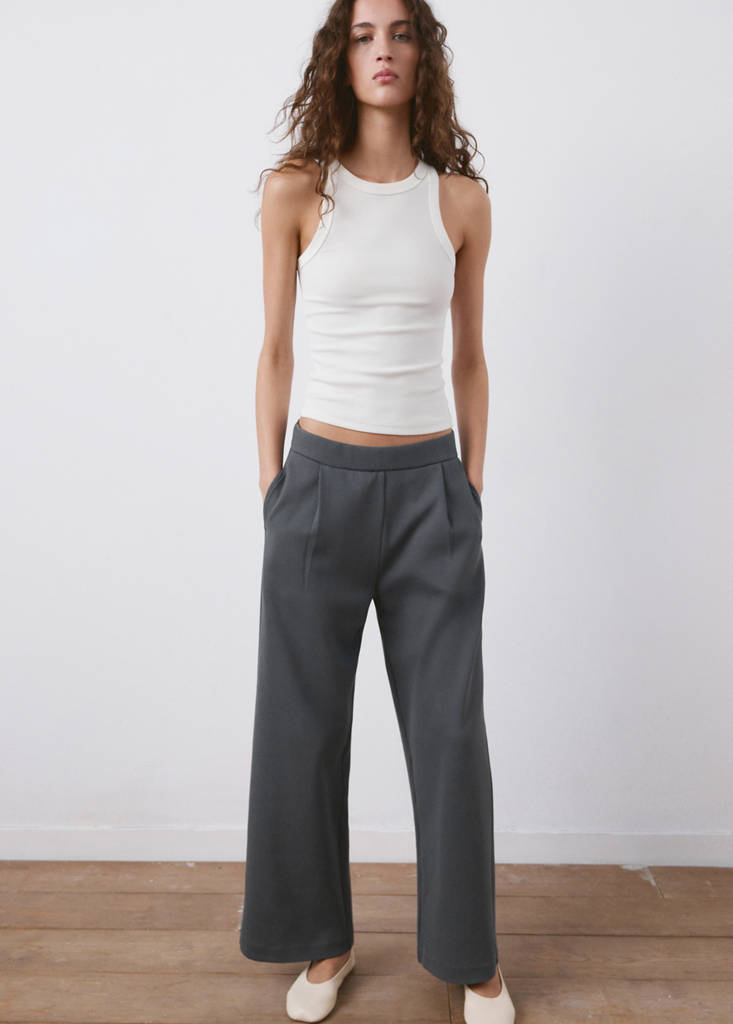 Straight-fit cotton trousers — Blue