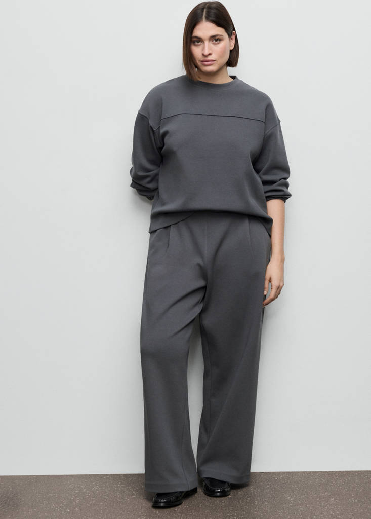 Straight-fit cotton trousers — Blue