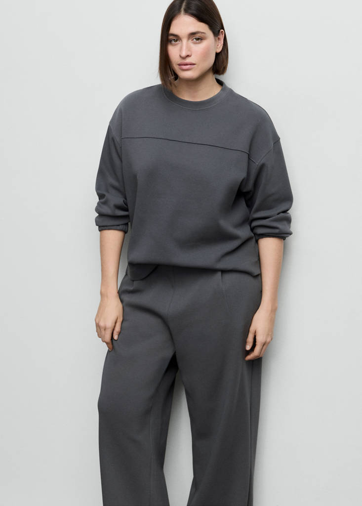 Straight-fit cotton trousers — Blue