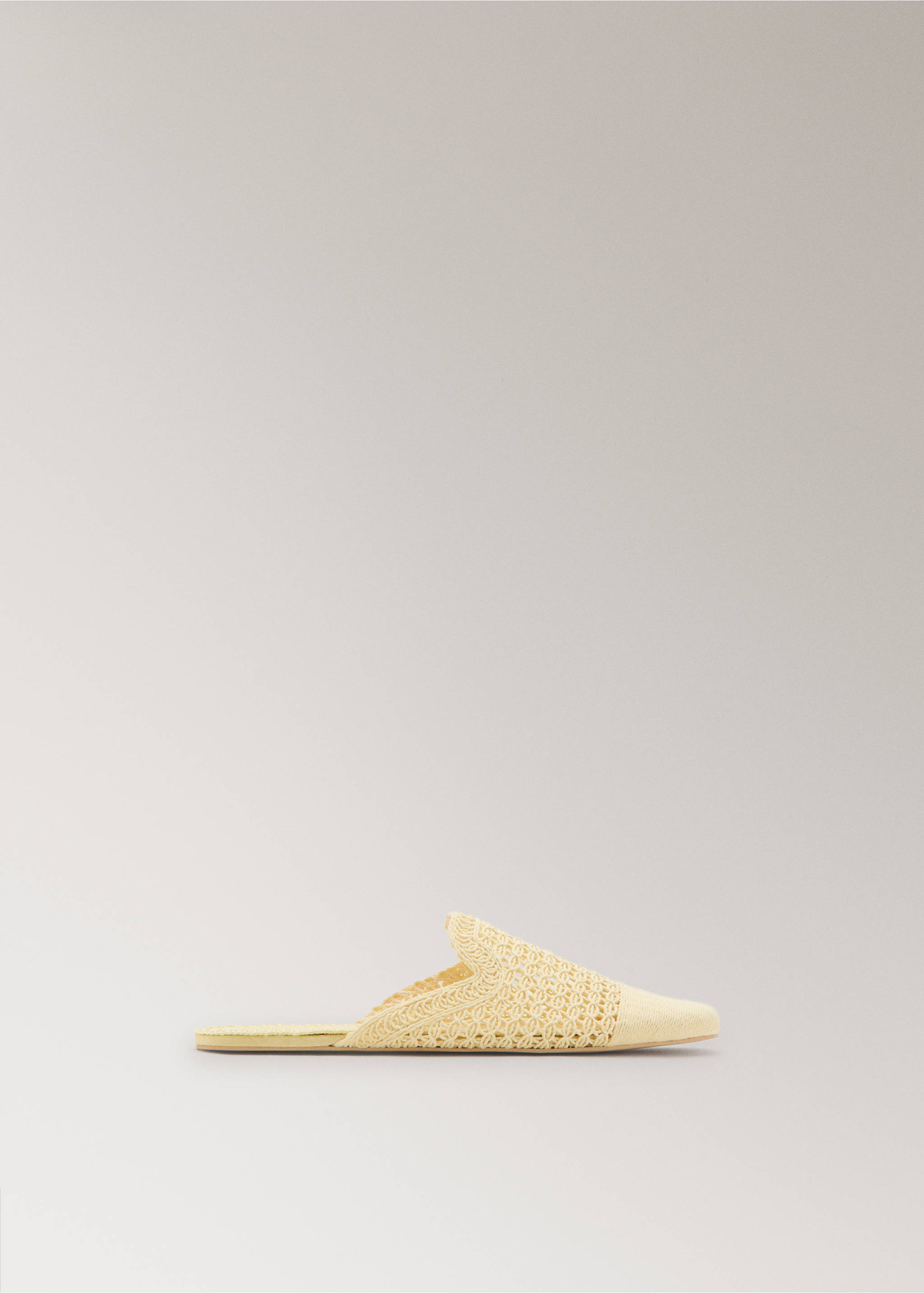 Crochet mule slippers - Article without model, Pastel Yellow. Ref: 27073316-00.