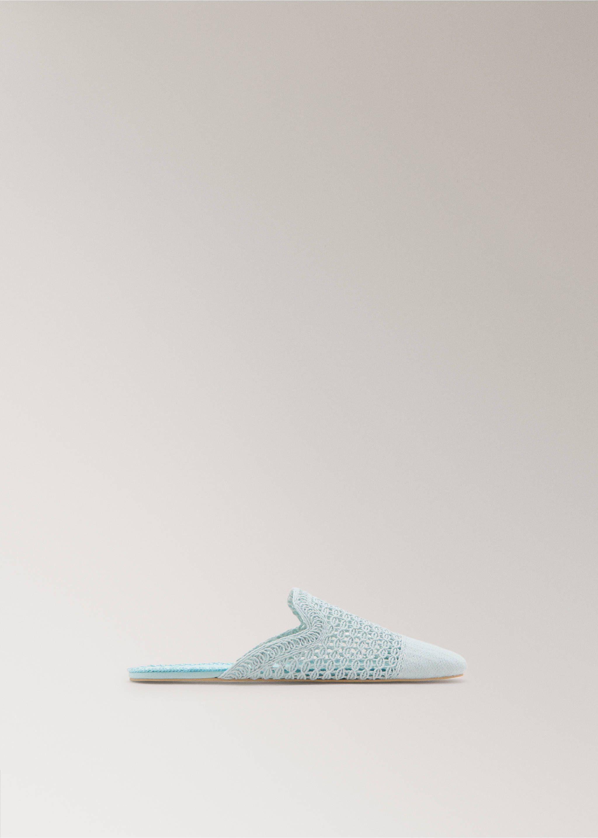 Crochet mule slippers - Article without model, Blue. Ref: 27073316-00.
