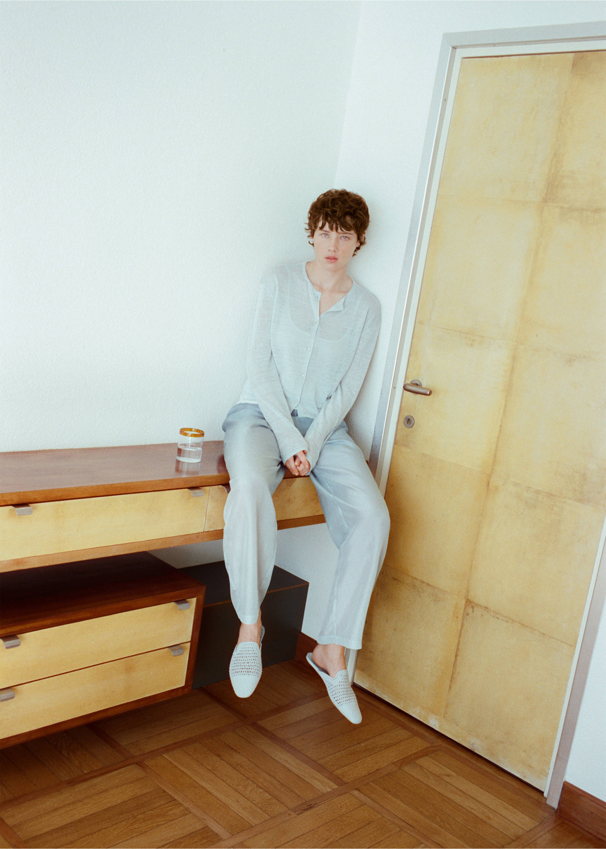 Crochet mule slippers - Details of the article 6, Blue. Ref: 27073316-00.