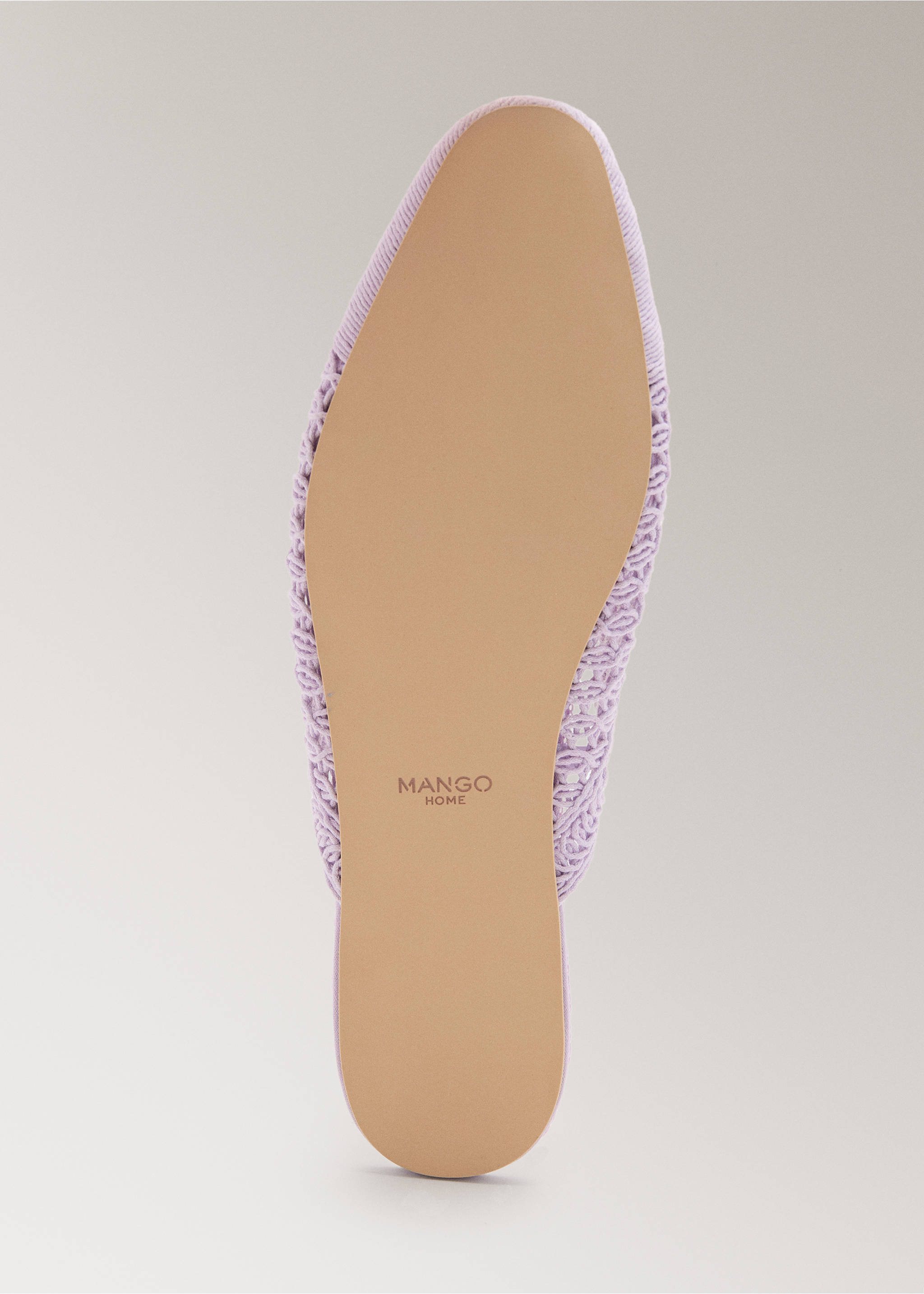 Crochet mule slippers - Details of the article 3, Lilac. Ref: 27073316-00.
