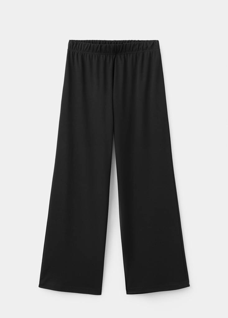 Long cotton pyjama trousers — Black
