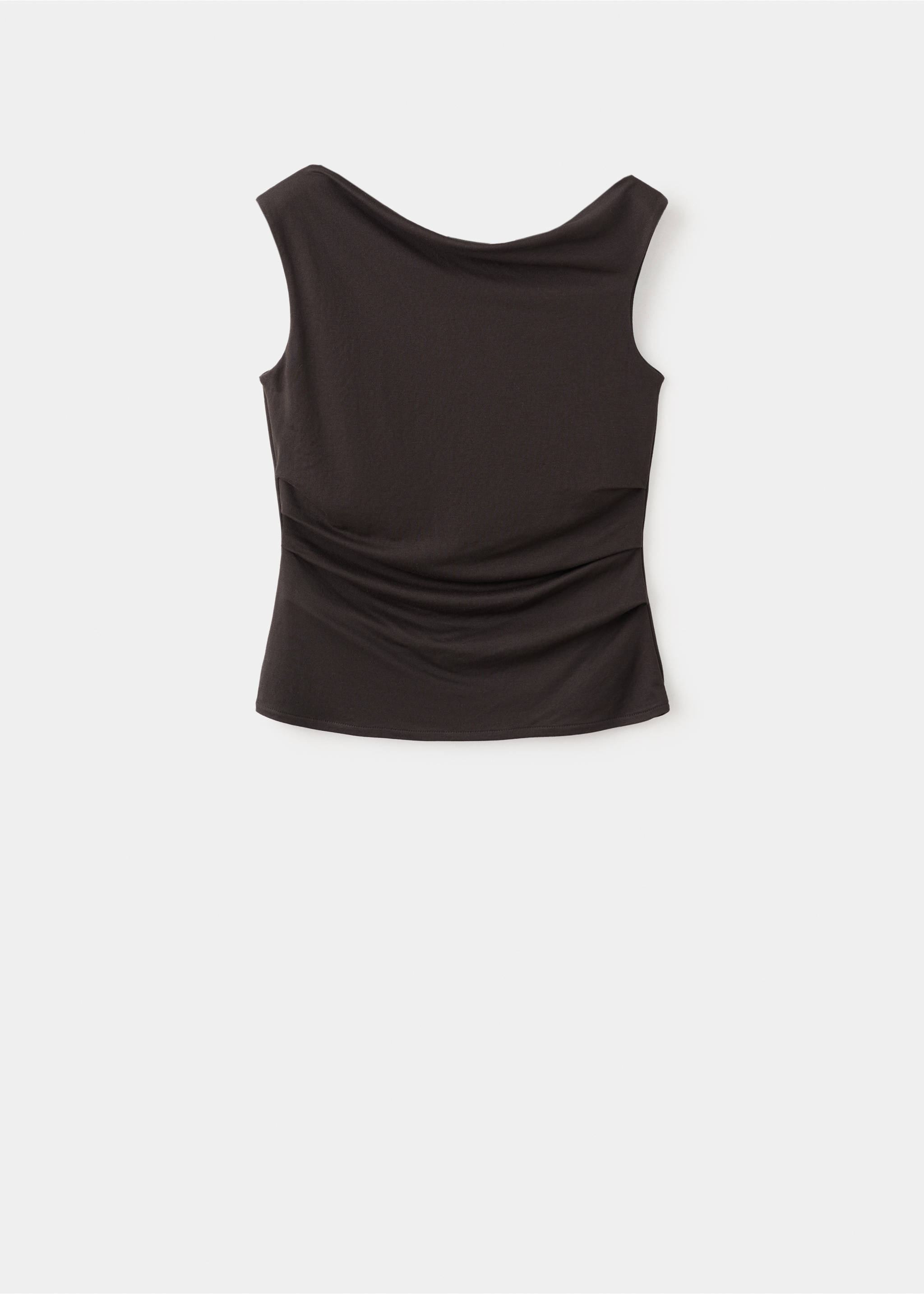 垂坠领不对称上衣 - null, 褐色. Ref: 27073318-00.