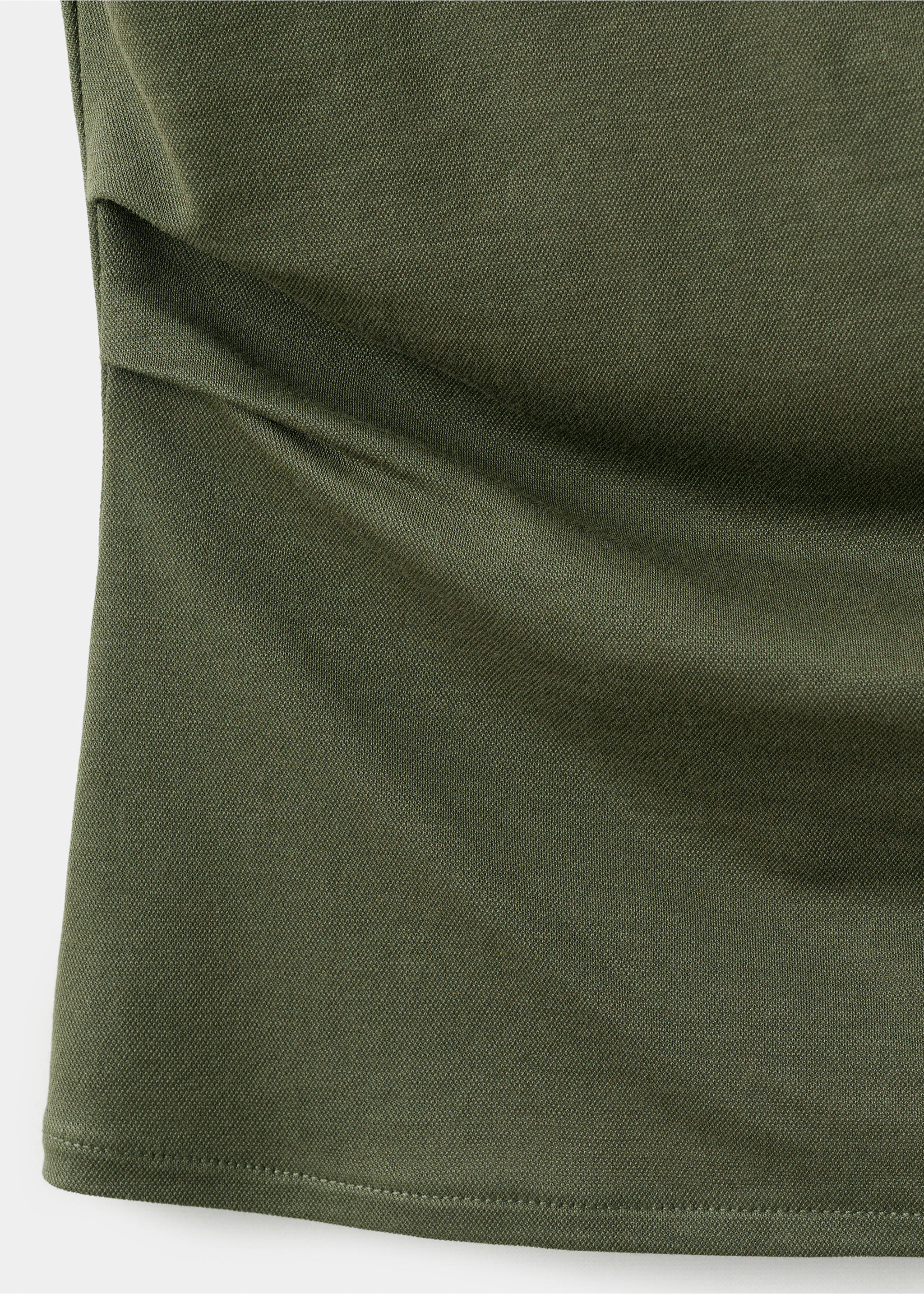 Asymmetrical top with draped neckline - Details of the article 0, Khaki. Ref: 27073318-00.