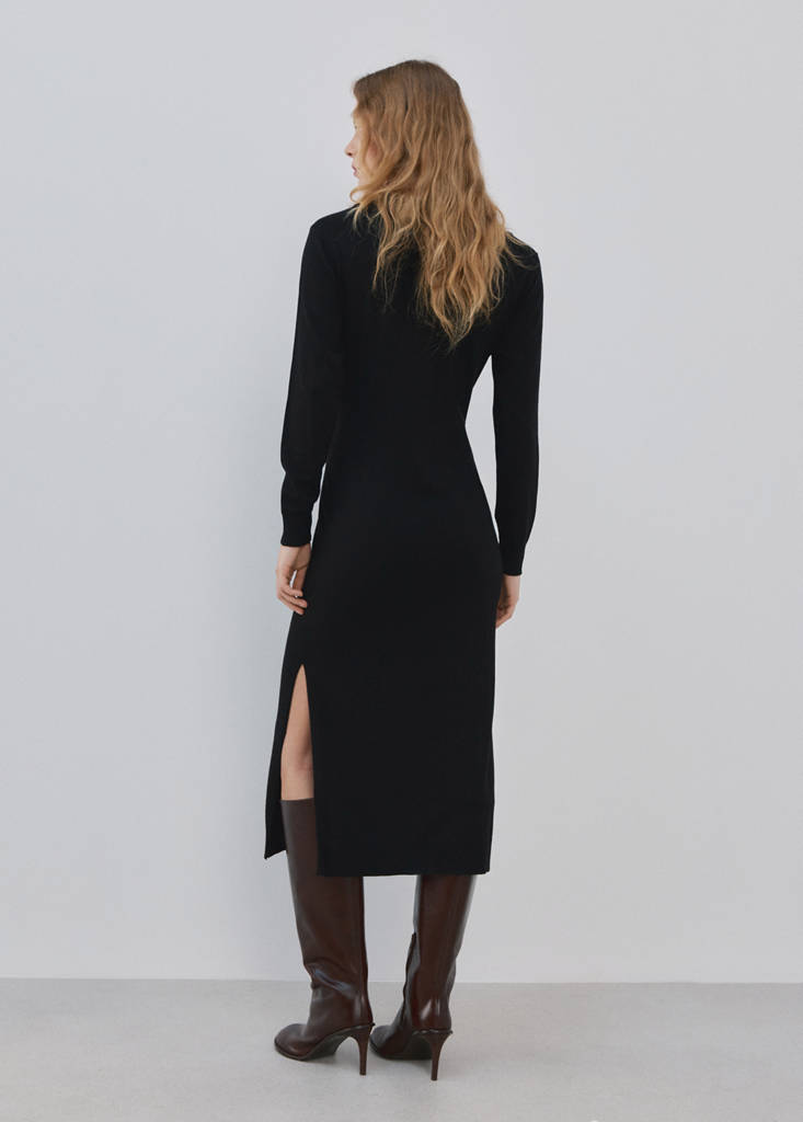 Knot knitted dress — Black