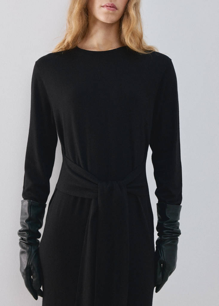 Knot knitted dress — Black
