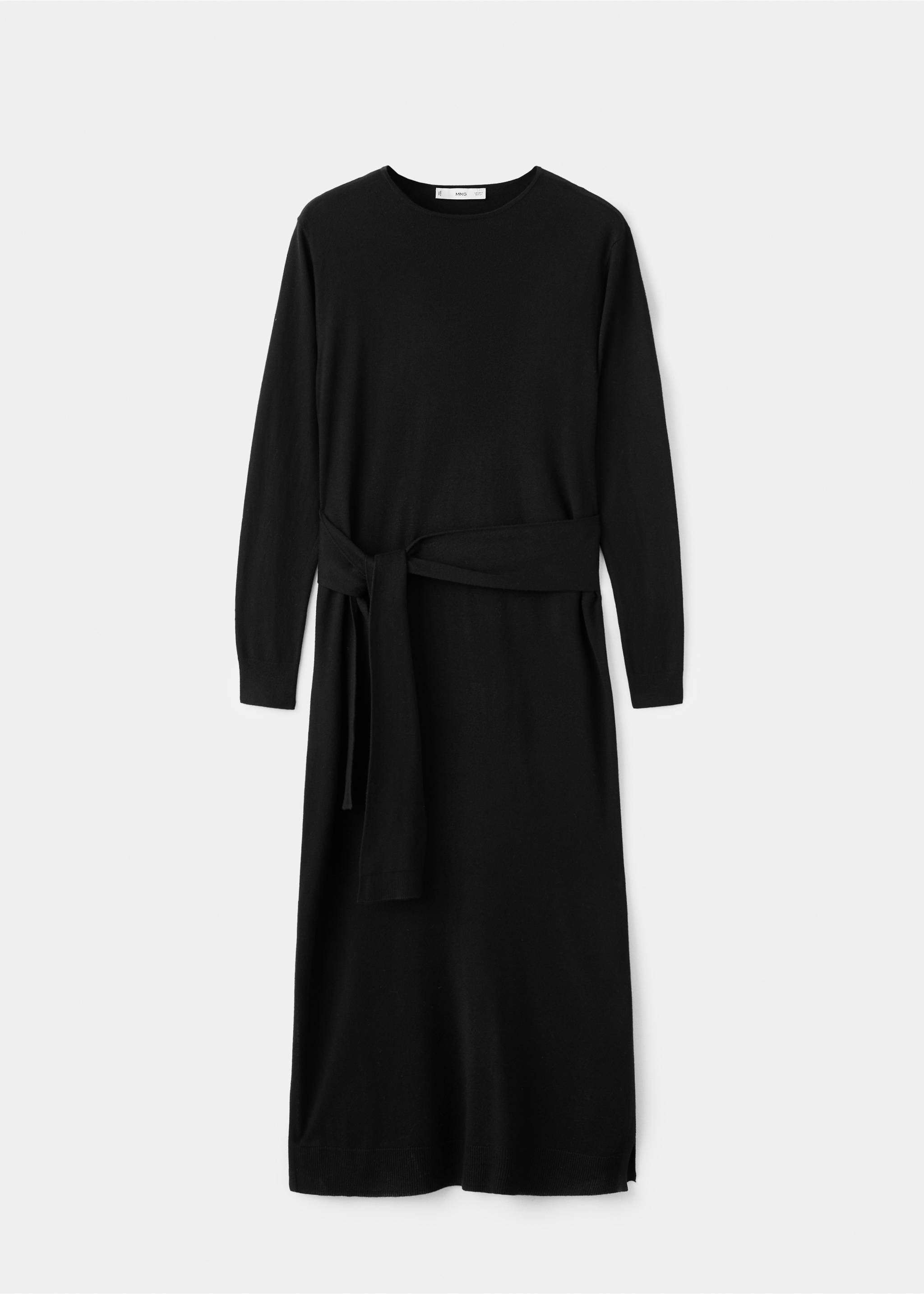 Úpletové šaty s uzlem - Zboží bez modelu, Černá. Ref: 27073319-00.