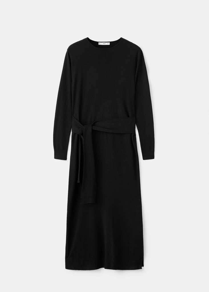 Knot knitted dress — Black