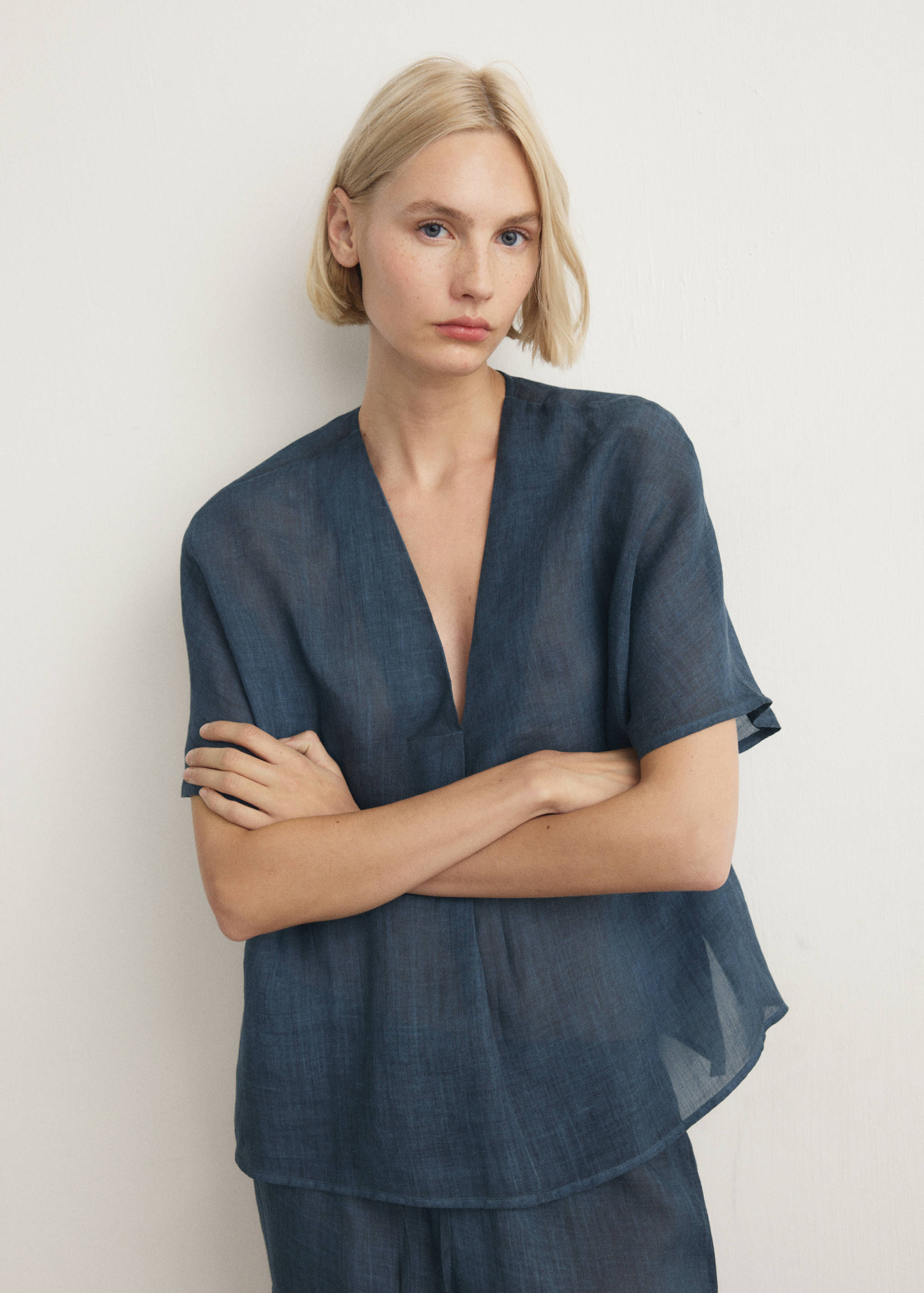 100% ramie kaftan with an overdyed effect - Medium plane