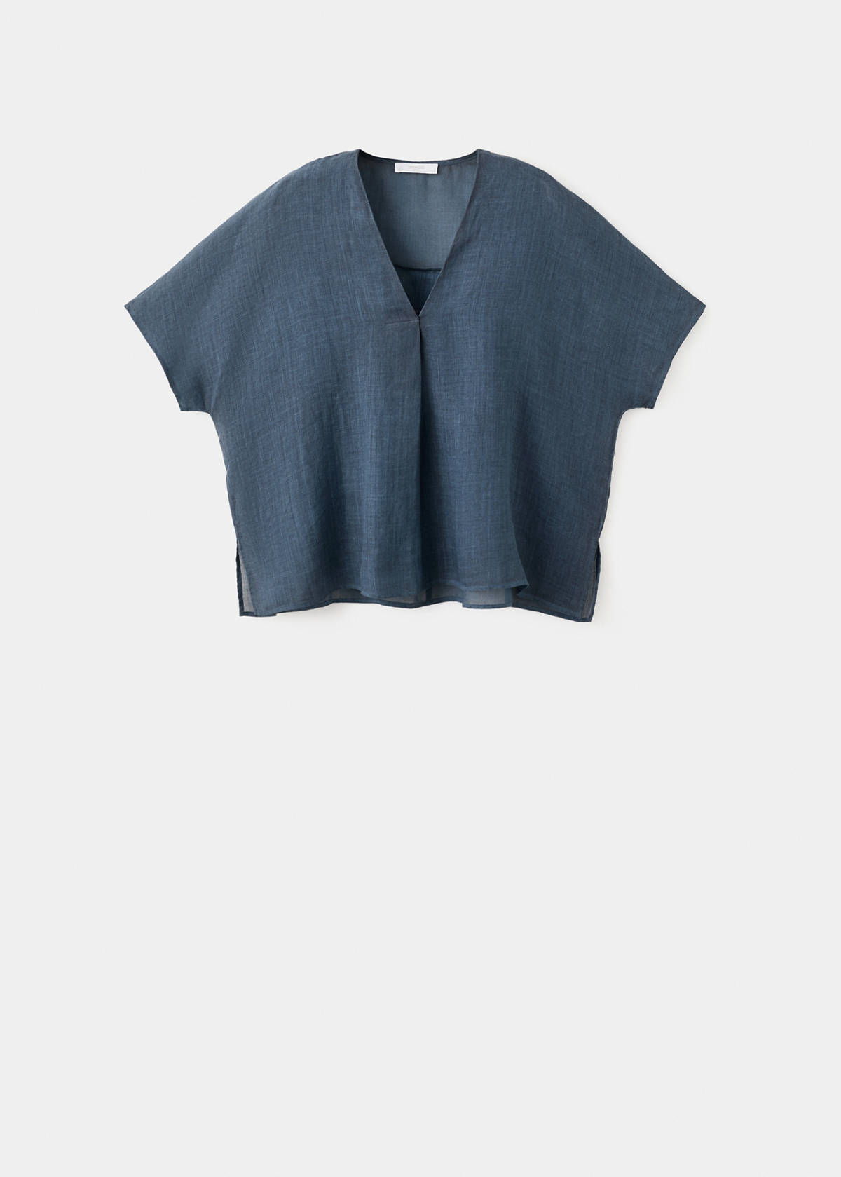 100% ramie kaftan with an overdyed effect — Ink Blue