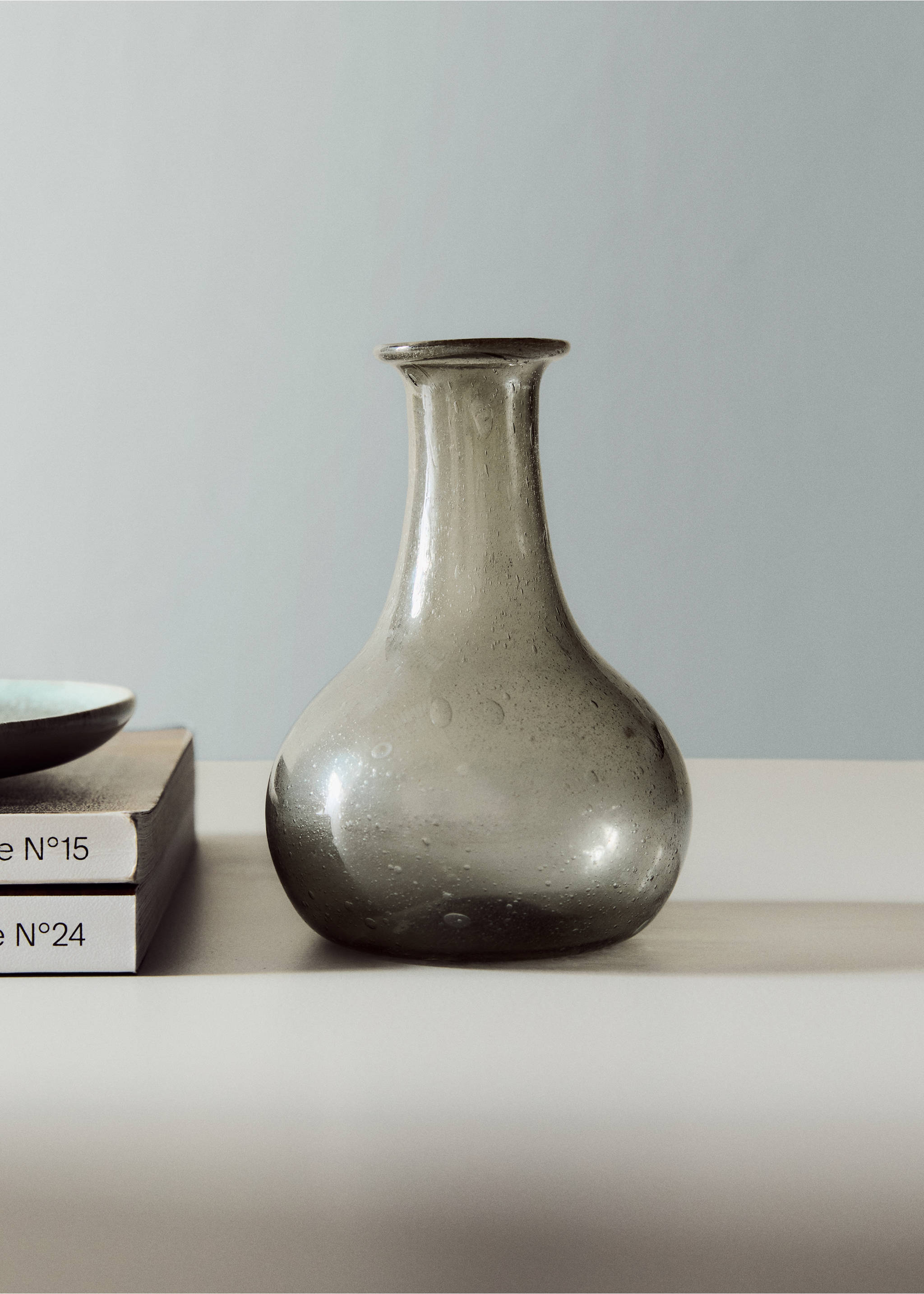 Small bubble glass vase - General plane, Olive Green. Ref: 27073321-00.