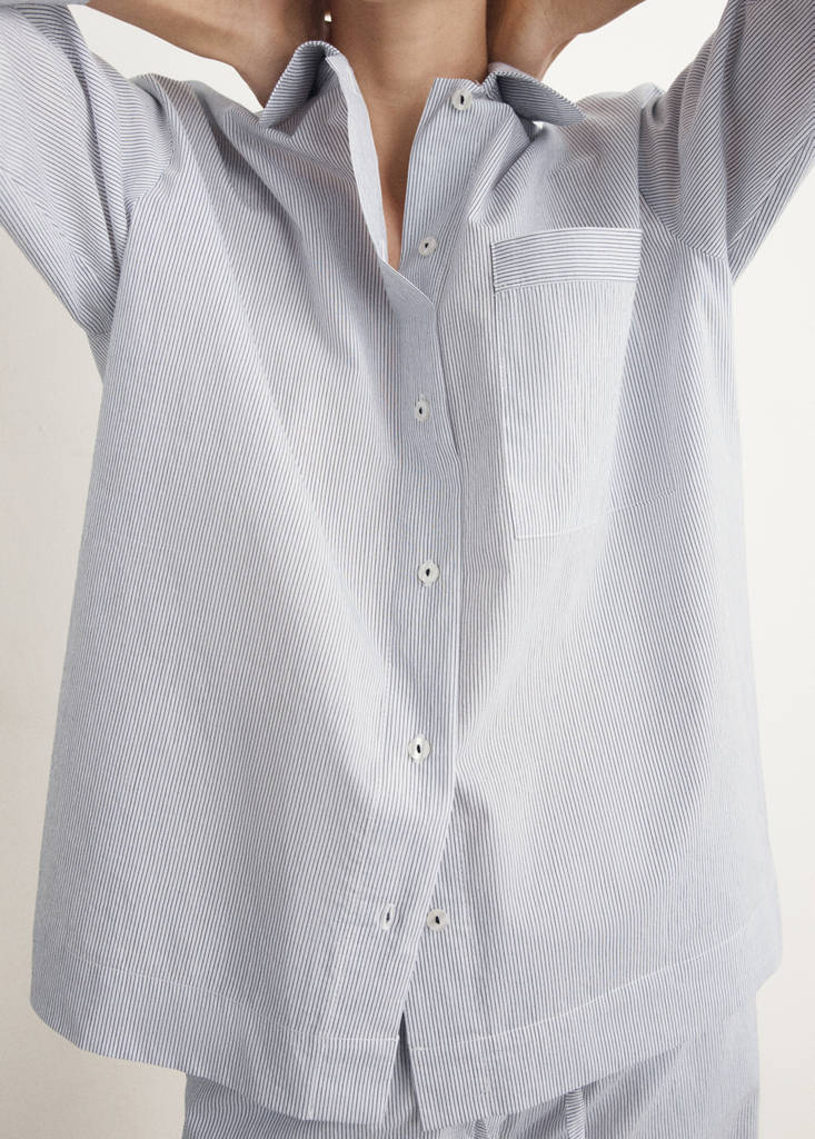 Cotton striped pajama top