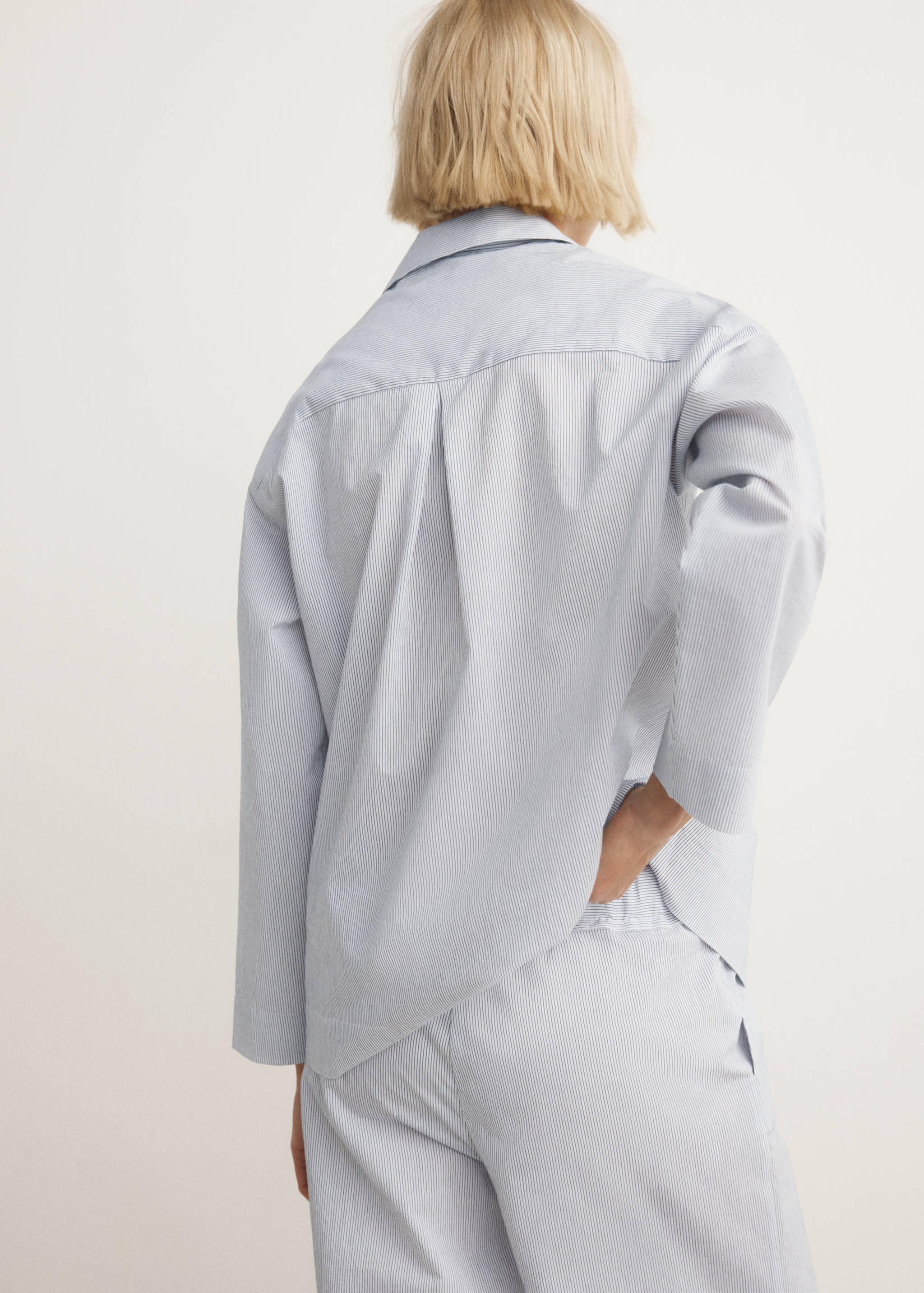 Cotton striped pyjama top - Reverse of the article