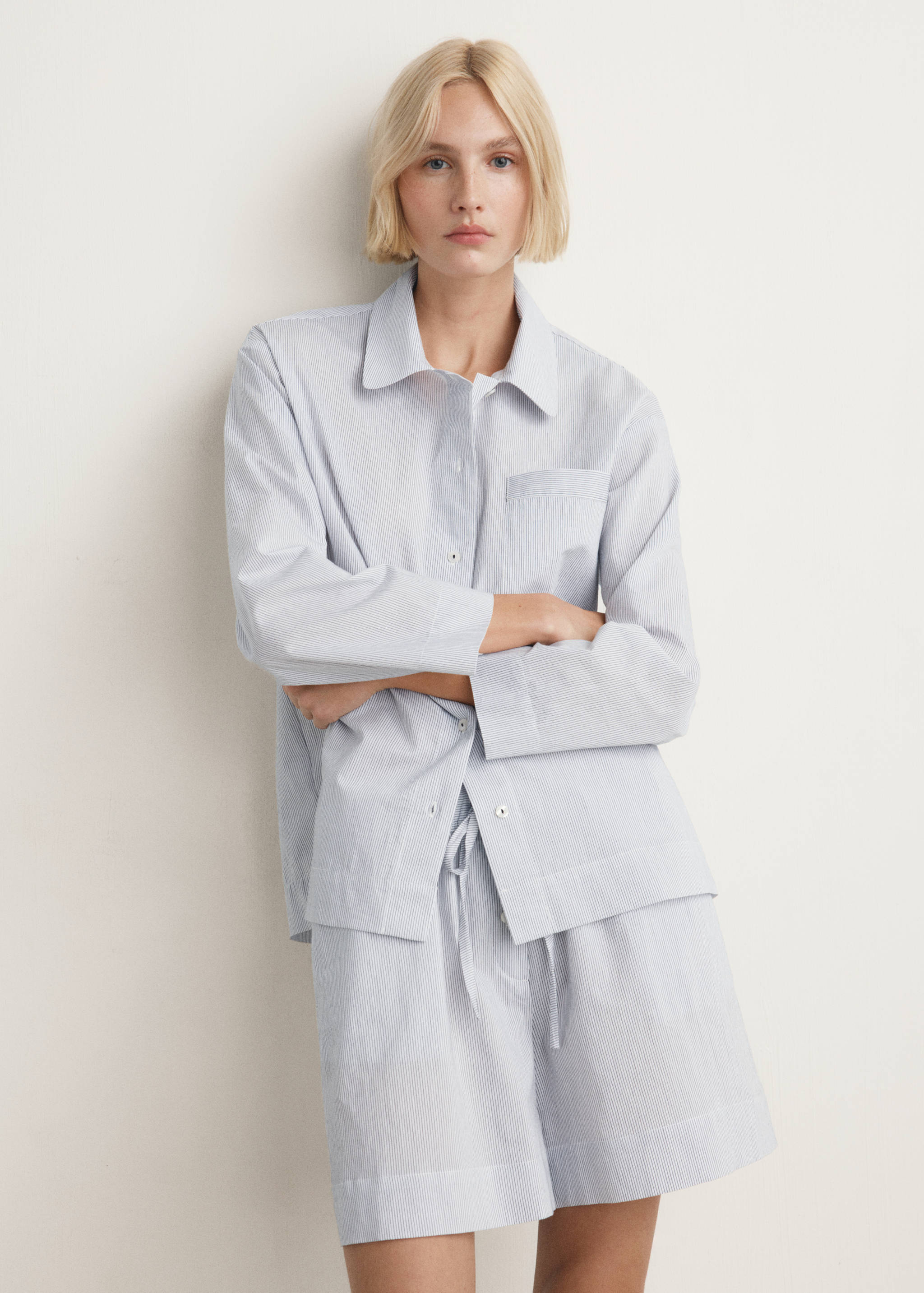 Cotton striped pyjama top - Details of the article 2