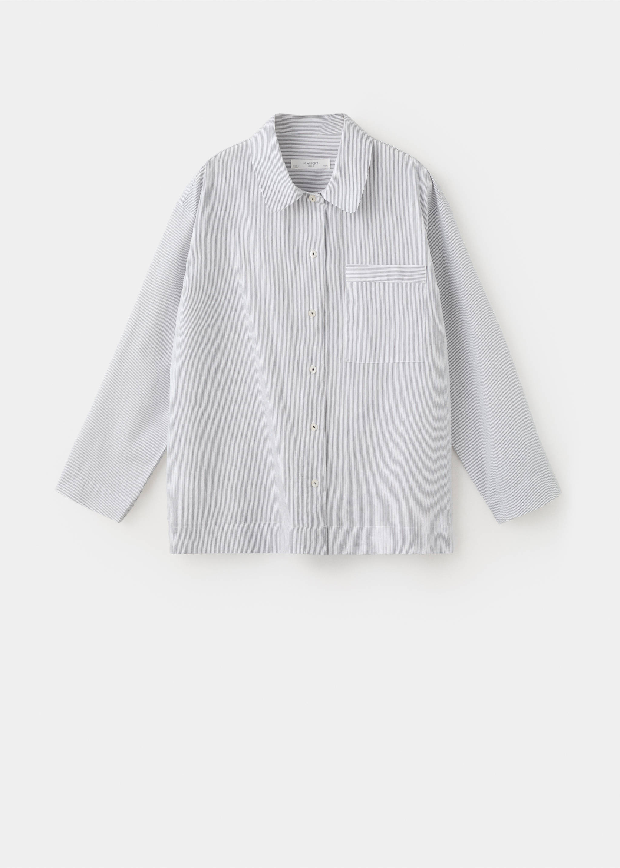 Cotton striped pyjama top - Article without model, White. Ref: 27073322-00.
