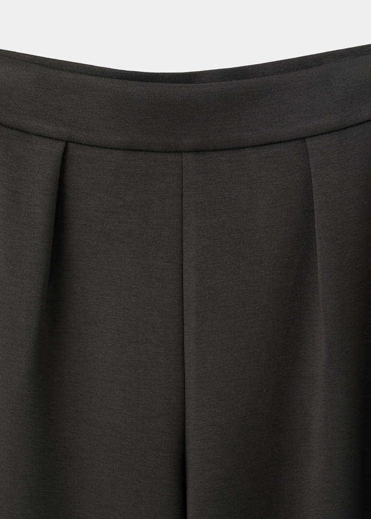 Straight-fit trousers with elastic waist — Chocolate