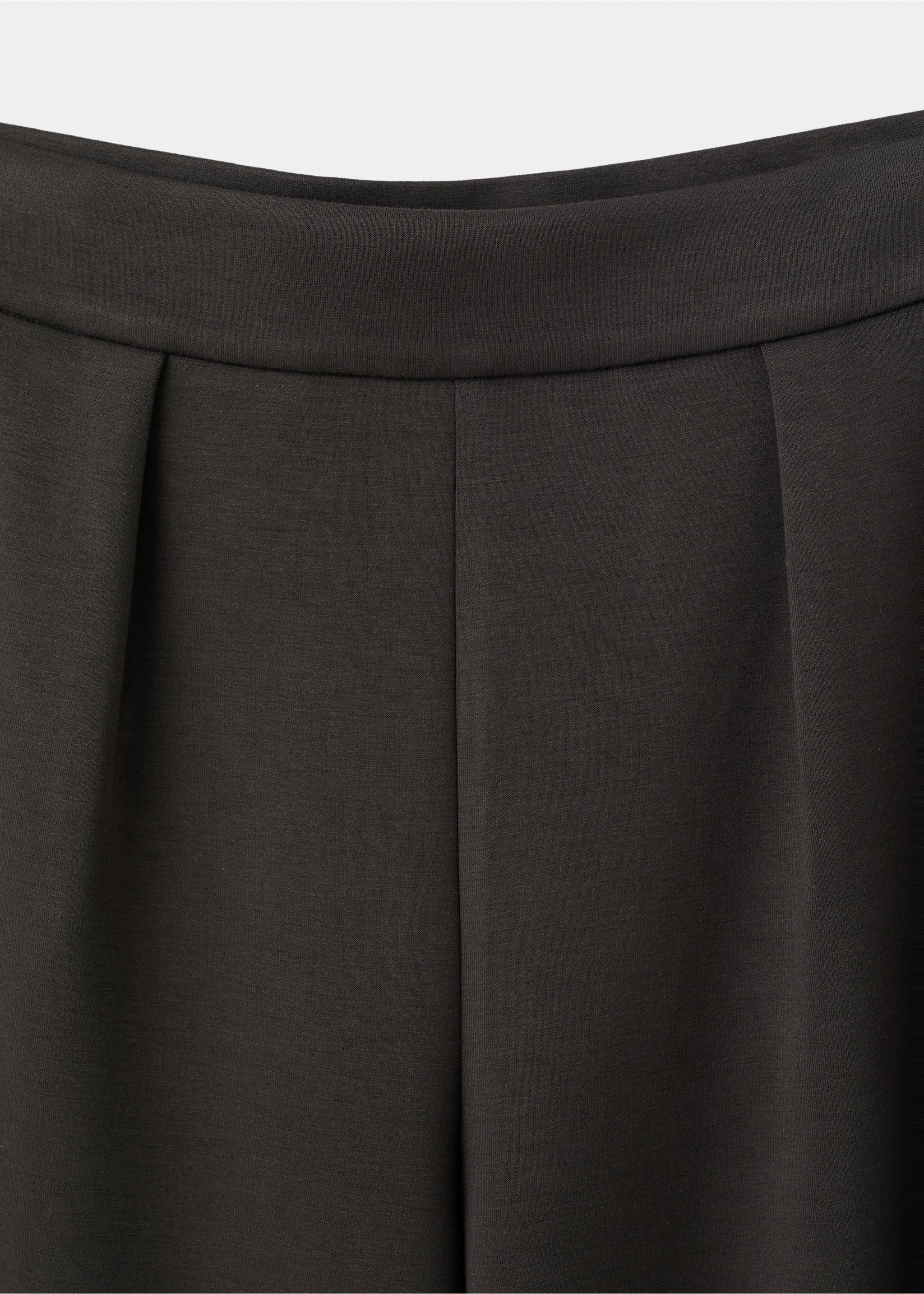 Straight-fit trousers with elastic waist - Details of the article 0, Chocolate. Ref: 27073325-00.