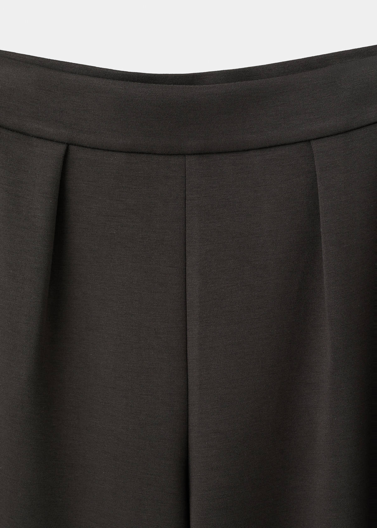 Straight-fit trousers with elastic waist — Chocolate