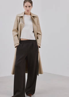 Straight-fit trousers with elastic waist — Chocolate 13