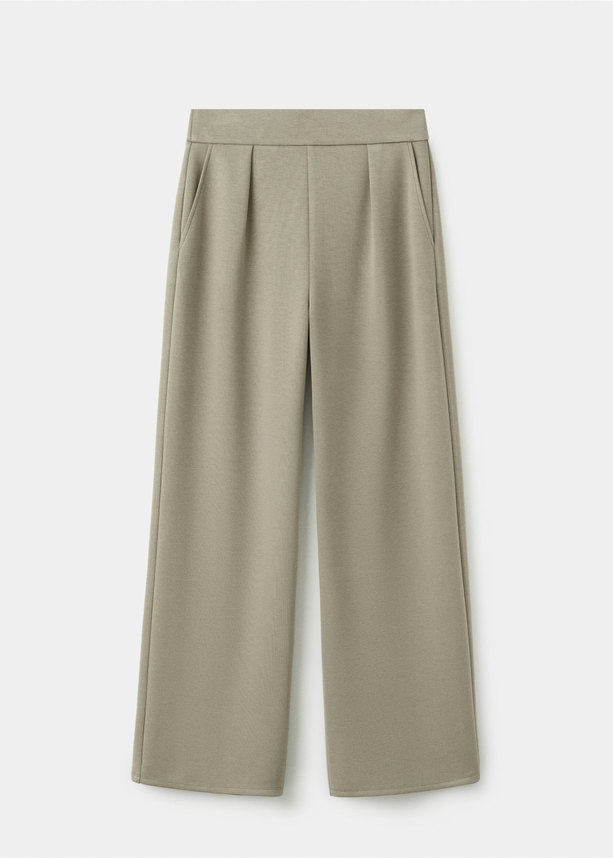 Straight-fit trousers with elastic waist - Article without model, Khaki. Ref: 27073325-00.