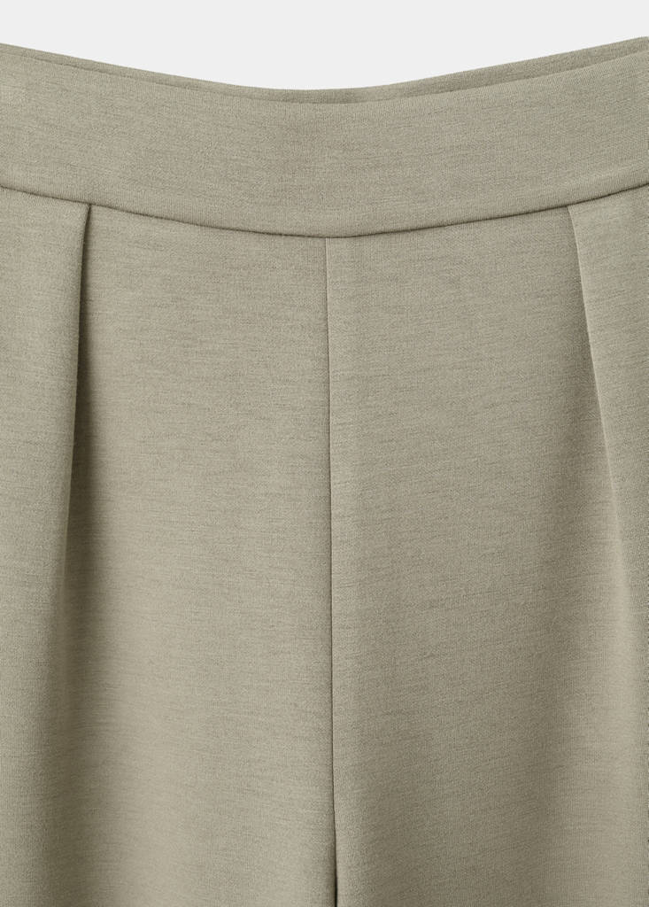 Straight-fit trousers with elastic waist — Khaki