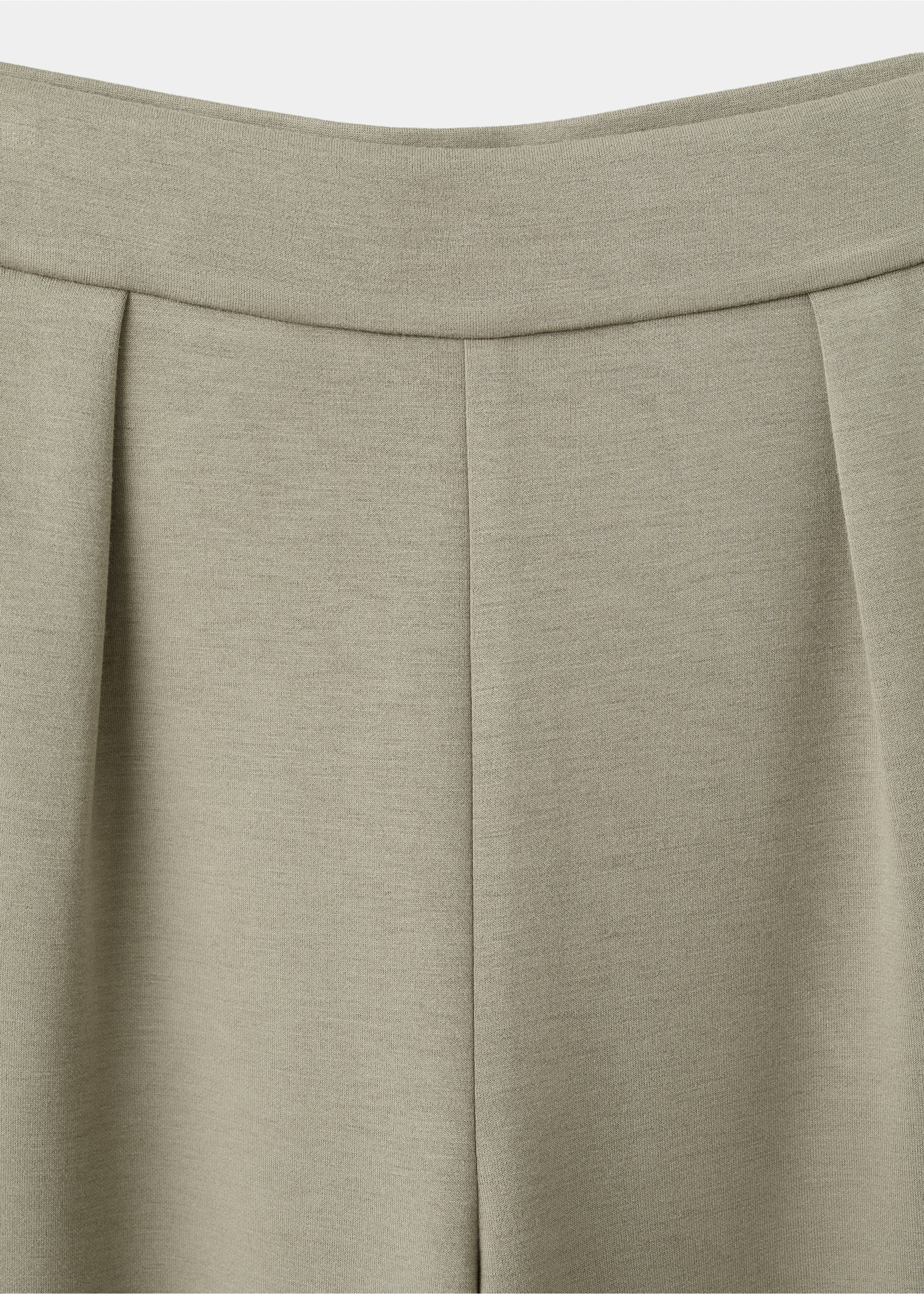 Straight-fit trousers with elastic waist - Details of the article 8, Khaki. Ref: 27073325-00.