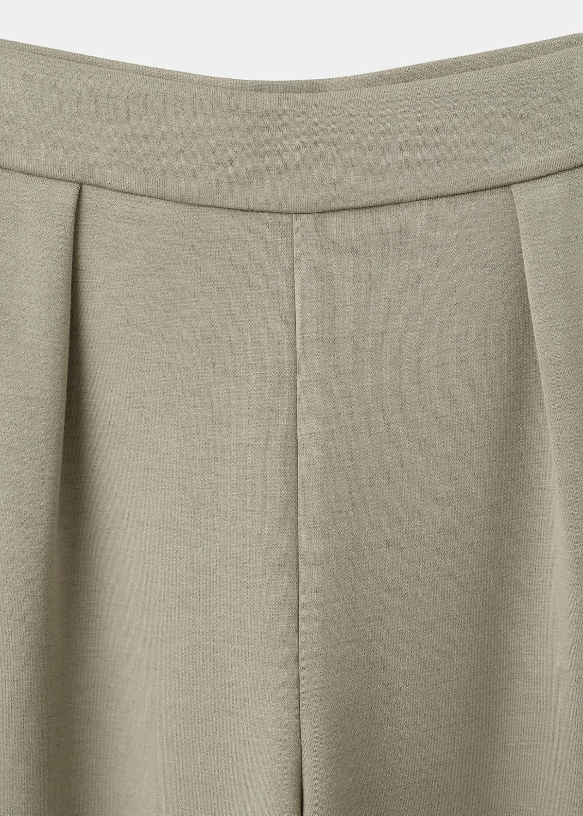 Straight-fit trousers with elastic waist — Khaki