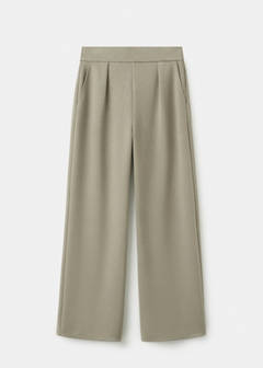 Straight-fit trousers with elastic waist — Khaki 6