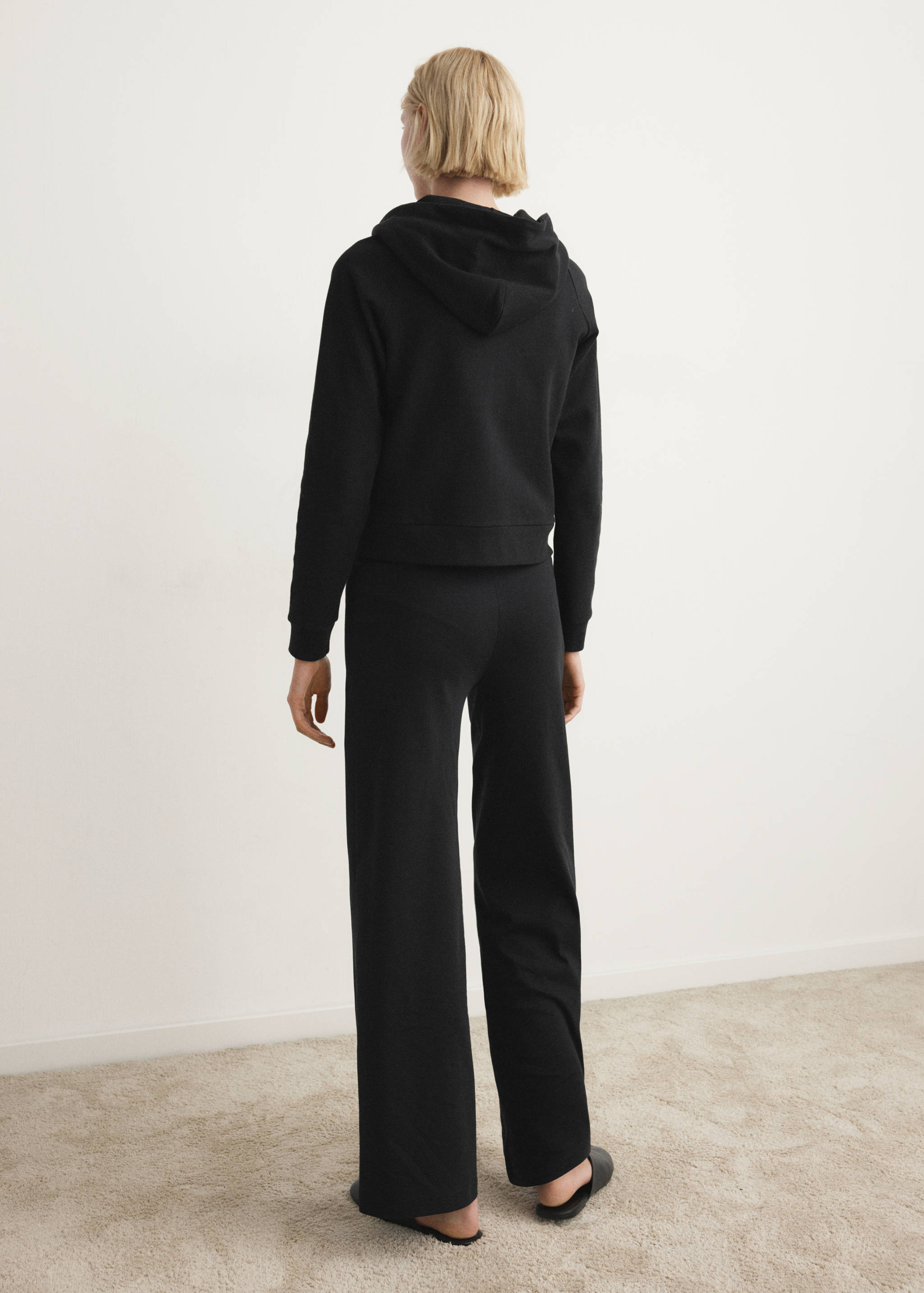 Sudadera pijama algodón detalle capucha - Reverso del artículo