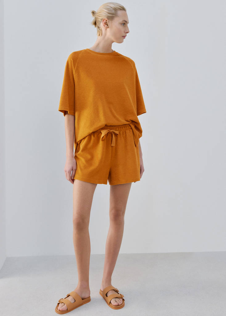 Terry cotton sweater — Orange