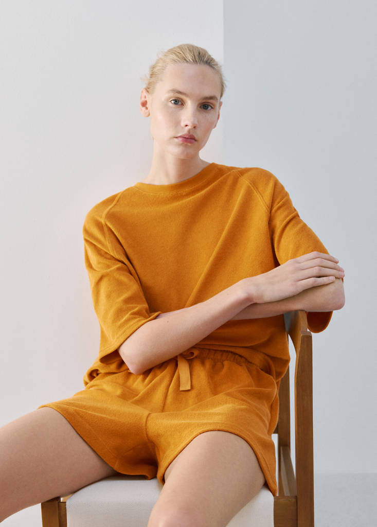 Terry cotton sweater — Orange