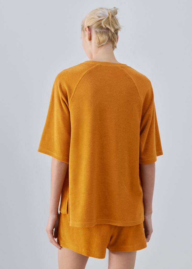 Terry cotton sweater — Orange