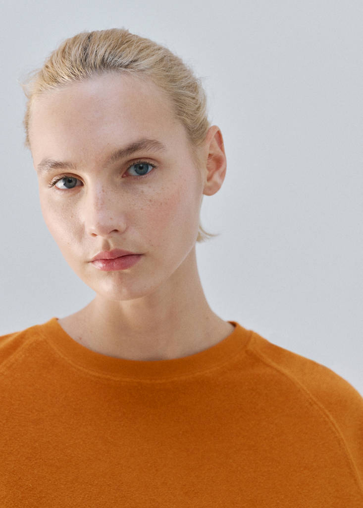 Terry cotton sweater — Orange