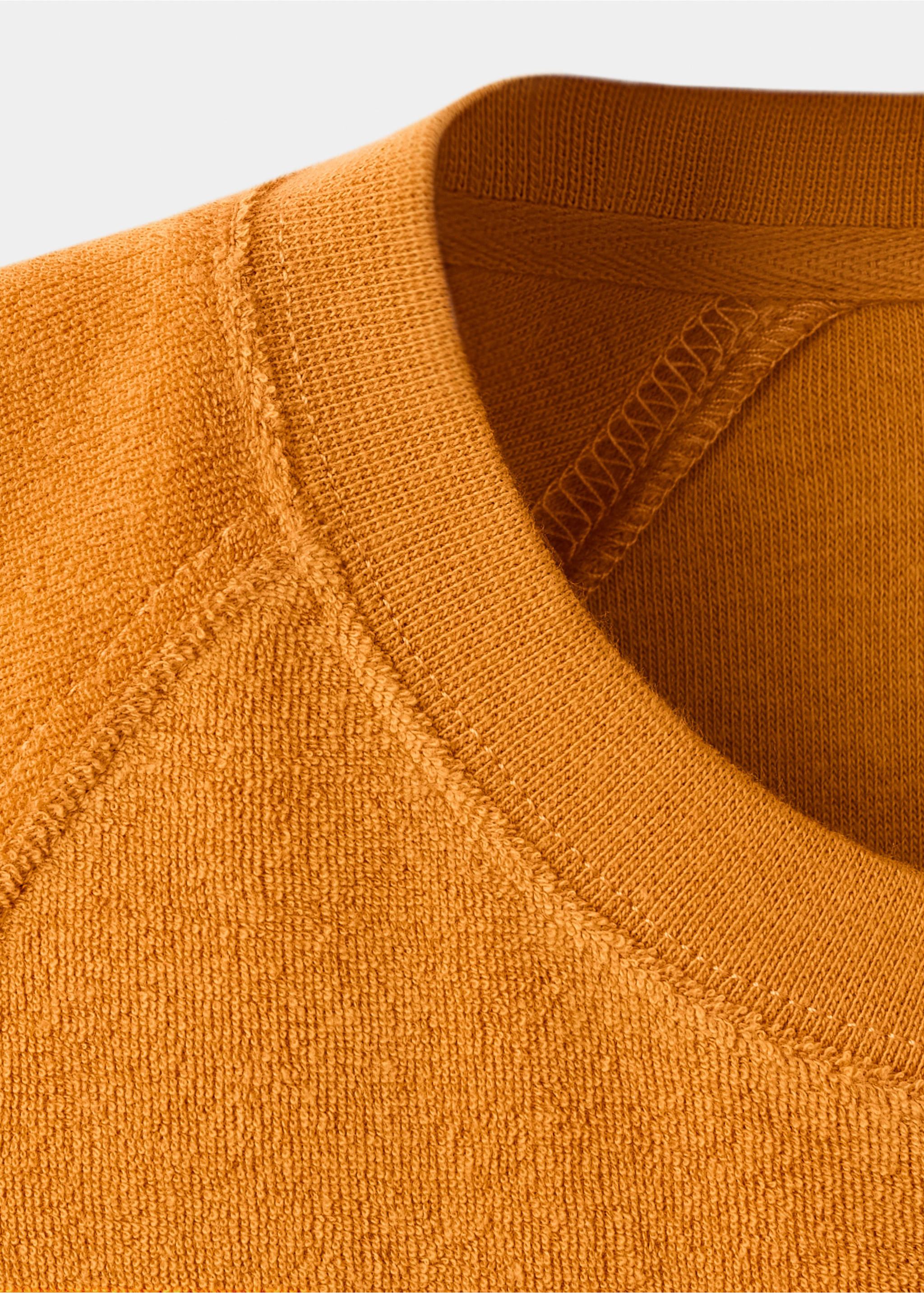 Terry cotton sweater - Details of the article 8, Orange. Ref: 27073328-00.