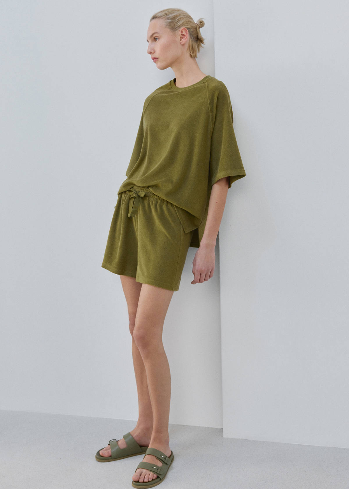 Terry cotton sweater — Khaki